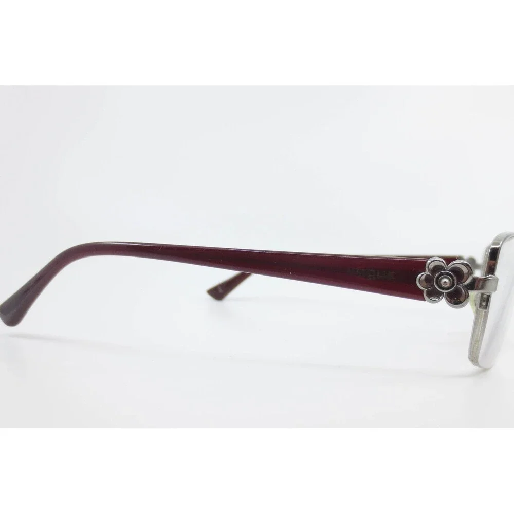Vogue VO 3875-B 548 Silver Burgundy Flower Detail Eyeglasses 52-17-135